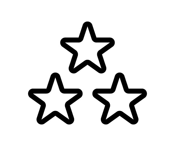 三つ星　シンプルなアイコン