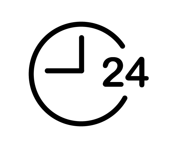 時計と24の数字　24時間OK　スーパー・買い物で使えるアイコン